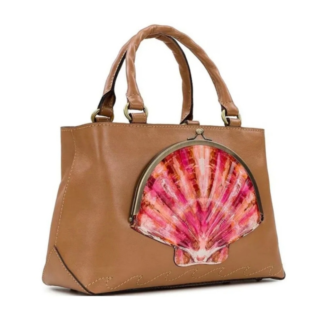 Patricia Nash Angela Satchel with Scarf - Seashell Tooled - Picture 3 of 10